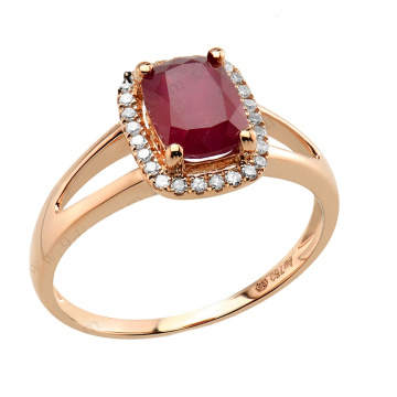 Natural Ruby Ladies ring 18K Gold Finger Ring